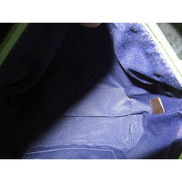 Coach Green Pebble Leather Top Handle Baguette Sufflette Bag & Hangtag - Picture 8 of 15